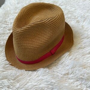 Stylish Tan Fedora with Pink Band
